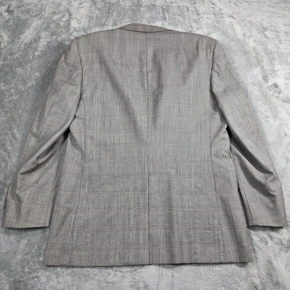 Vintage Hickey Freeman Sport Coat Mens 42R Gray Glen Plaid Wool Blazer Jacket - Picture 9 of 14